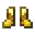 Invicon Gold Trim Golden Boots.png: Inventory sprite for Gold Trim Golden Boots in Minecraft as shown in-game linking to Gold Trim Golden Boots with description: Golden Boots Upgrade: &nbsp;Armor Trim &nbsp;Gold Material When on Feet: +1 Armor