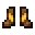Invicon Gold Trim Leather Boots.png: Inventory sprite for Gold Trim Leather Boots in Minecraft as shown in-game linking to Gold Trim Leather Boots with description: Leather Boots Upgrade: &nbsp;Armor Trim &nbsp;Gold Material When on Feet: +1 Armor