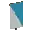 Invicon Light Blue Per Bend Banner.png: Inventory sprite for Light Blue Per Bend Banner in Minecraft as shown in-game linking to Banner with description: Banner Light Blue Per Bend