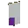 Invicon Purple Base Dexter Canton Banner.png: Inventory sprite for Purple Base Dexter Canton Banner in Minecraft as shown in-game linking to Banner with description: Banner Purple Base Dexter Canton