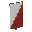 Invicon Red Per Bend Sinister Inverted Banner.png: Inventory sprite for Red Per Bend Sinister Inverted Banner in Minecraft as shown in-game linking to Banner with description: Banner Red Per Bend Sinister Inverted