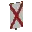 Invicon Red Saltire Banner.png: Inventory sprite for Red Saltire Banner in Minecraft as shown in-game linking to Banner with description: Banner Red Saltire