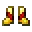 Invicon Redstone Trim Golden Boots.png: Inventory sprite for Redstone Trim Golden Boots in Minecraft as shown in-game linking to Redstone Trim Golden Boots with description: Golden Boots Upgrade: &nbsp;&yArmor Trim &nbsp;Redstone Material When on Feet: +1 Armor