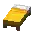 Invicon Yellow Bed.png: Inventory sprite for Yellow Bed in Minecraft as shown in-game linking to Yellow Bed with description: Yellow Bed