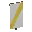 Invicon Yellow Bend Sinister Banner.png: Inventory sprite for Yellow Bend Sinister Banner in Minecraft as shown in-game linking to Banner with description: Banner Yellow Bend Sinister