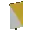 Invicon Yellow Per Bend Banner.png: Inventory sprite for Yellow Per Bend Banner in Minecraft as shown in-game linking to Banner with description: Banner Yellow Per Bend