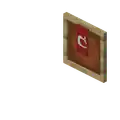 A banner with the Mojang logo in an item frame.