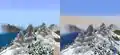 A jagged peaks biome in Java Edition and Bedrock Edition.