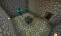 Mossy cobblestone, zombie and spawner
