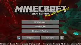 Java Edition 1.16.2 Pre-release 3.png: Infobox image for Minecraft 1.16.2 Pre-release 3 the version in Minecraft