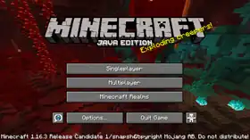 Java Edition 1.16.3 Release Candidate 1.png: Infobox image for Minecraft 1.16.3 Release Candidate 1 the version in Minecraft