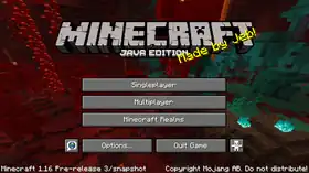 Java Edition 1.16 Pre-release 3.png: Infobox image for Minecraft 1.16 Pre-release 3 the version in Minecraft