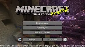 Java Edition 1.18 experimental snapshot 2 menu.png: Infobox image for Minecraft 1.18 experimental snapshot 2 the version in Minecraft