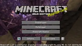 Java Edition 1.18 experimental snapshot 3 menu.png: Infobox image for Minecraft 1.18 experimental snapshot 3 the version in Minecraft