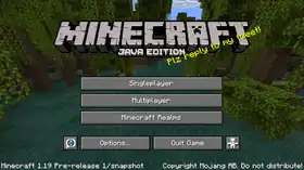 Java Edition 1.19 Pre-release 1.png: Infobox image for Minecraft 1.19 Pre-release 1 the version in Minecraft