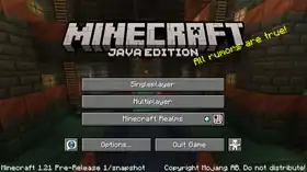Java Edition 1.21 Pre-Release 1.png: Infobox image for Minecraft 1.21 Pre-Release 1 the version in Minecraft