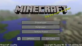 Java Edition 11w50a menu.png: Infobox image for Minecraft 11w49a the version in Minecraft