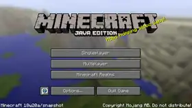 Java Edition 18w20a.png: Infobox image for Minecraft 18w20a the version in Minecraft