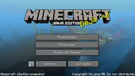Java Edition 18w43a menu.png: Infobox image for Minecraft 18w43a the version in Minecraft
