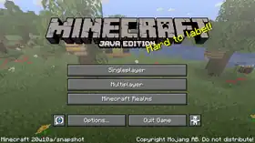 Java Edition 20w10a.png: Infobox image for Minecraft 20w10a the version in Minecraft