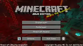 Java Edition 20w14a.png: Infobox image for Minecraft 20w14a the version in Minecraft