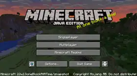 Java Edition 22w13oneBlockAtATime.png: Infobox image for Minecraft 22w13oneBlockAtATime the version in Minecraft