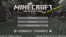 Java Edition 25w06a.png: Infobox image for Minecraft 25w06a the version in Minecraft