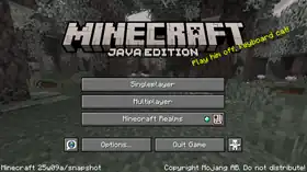 Java Edition 25w09a.png: Infobox image for Minecraft 25w09a the version in Minecraft