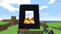 Creating nether portals in this version didn't work yet.