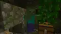 A zombie spawned in a jungle temple.
