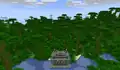 A jungle temple in front of a jungle biome.