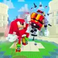 Knuckles uppercutting an egg robo.