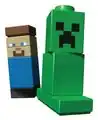 Steve and Creeper micromobs from LEGO Minecraft.