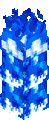A large blue fire column