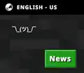 The shrug emoticon that sometimes replaced the creeper face at the top left corner.