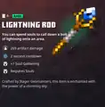 Lightning rod within the inventory.