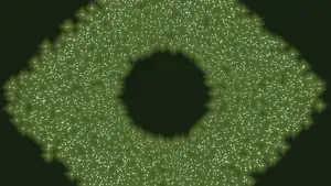 Range testing in Bedrock 1.17.34, simulation distance 12. Sea lanterns mark lightning strikes.