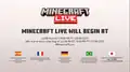 Minecraft Live 2022 (featuring a white gradient background and blinking Minecraft Live logo)