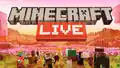 A big Minecraft Live logo and some mobs under the logo.