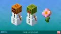 Artwork of a melon golem alongside a snow golem.