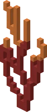 A large red and orange coral in Minecraft: Story Mode