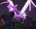The ender dragon's death by the command block.