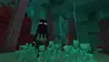 An enderman in a warped forest.