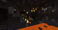 A magma cube monster spawner inside the bastion remnant.