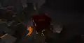 They emit the same flame particles as a mob spawner upon landing.