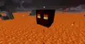 A magma cube leaping out of lava.