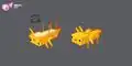 "Axolotl Colors" 2 - Flipped gold axolotl depicting a concept for its belly.