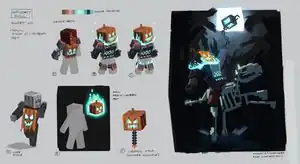 Concept art of a cape for the Spooky Fall event that was not realized.