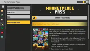The Marketplace Pass purchase screen in the Marketplace.