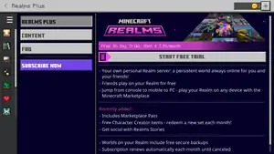 The Realms Plus tab in the Marketplace.